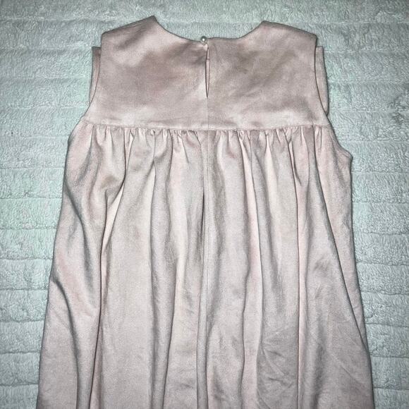 NWT Amelie et Sophie Light Pink Sleeveless Shift Dress with Ruffle Front - Picture 10 of 11